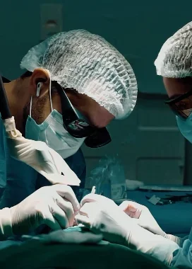 Equipe do HNolhos durante cirurgia oftalmológica